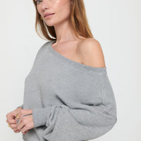 Sweatshirt La Vide Off Shoulder Sp40417016 Heather-Ash