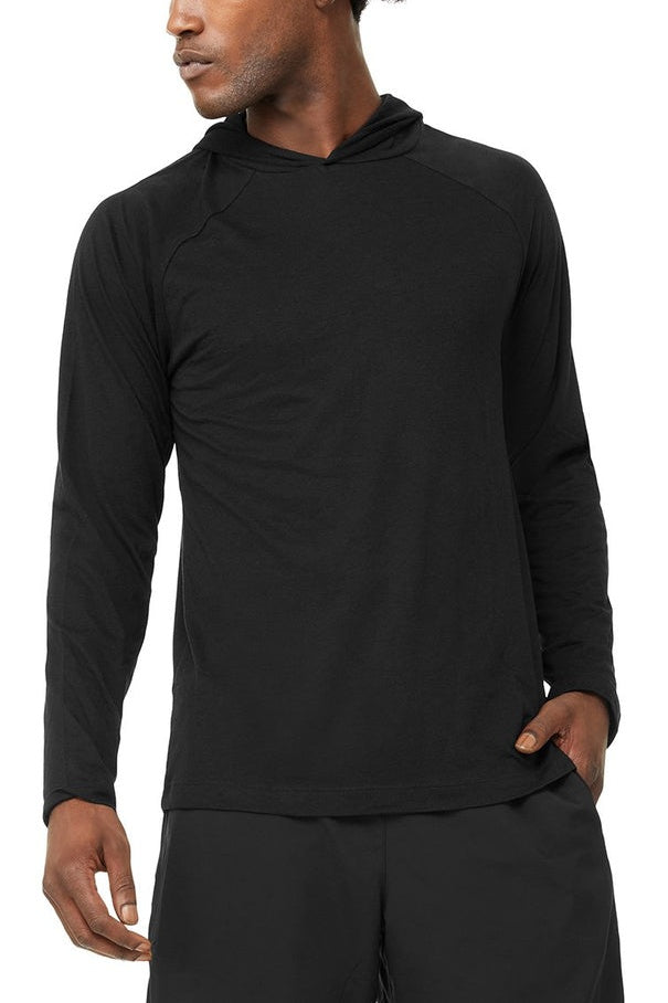 Alo Core Hooded Runner M3156r Black Kurios by Pure Apparel