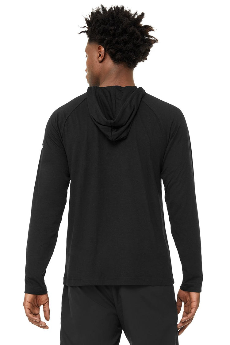 Alo Core Hooded Runner M3156r Black Kurios by Pure Apparel