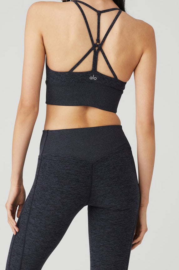 Alosoft Lavish Bra - Black Plum Heather - Pre Order  Alo yoga, Colorful  fashion, Medium impact sports bra