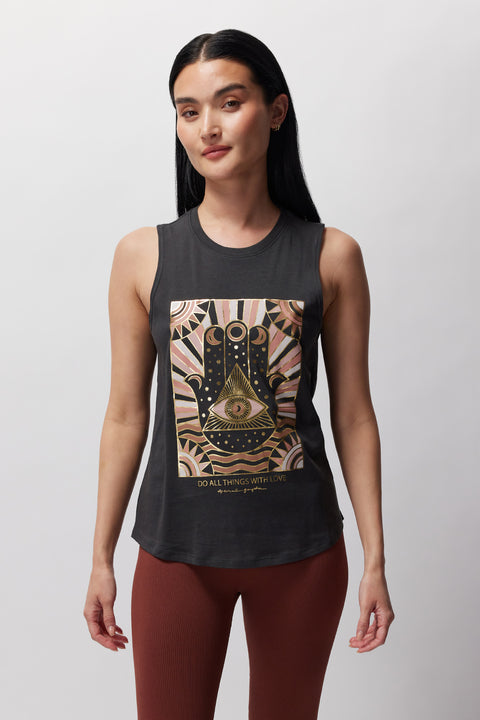 Spiritual Gangster Gratitude Muscle Tank - Womens - Vintage Black