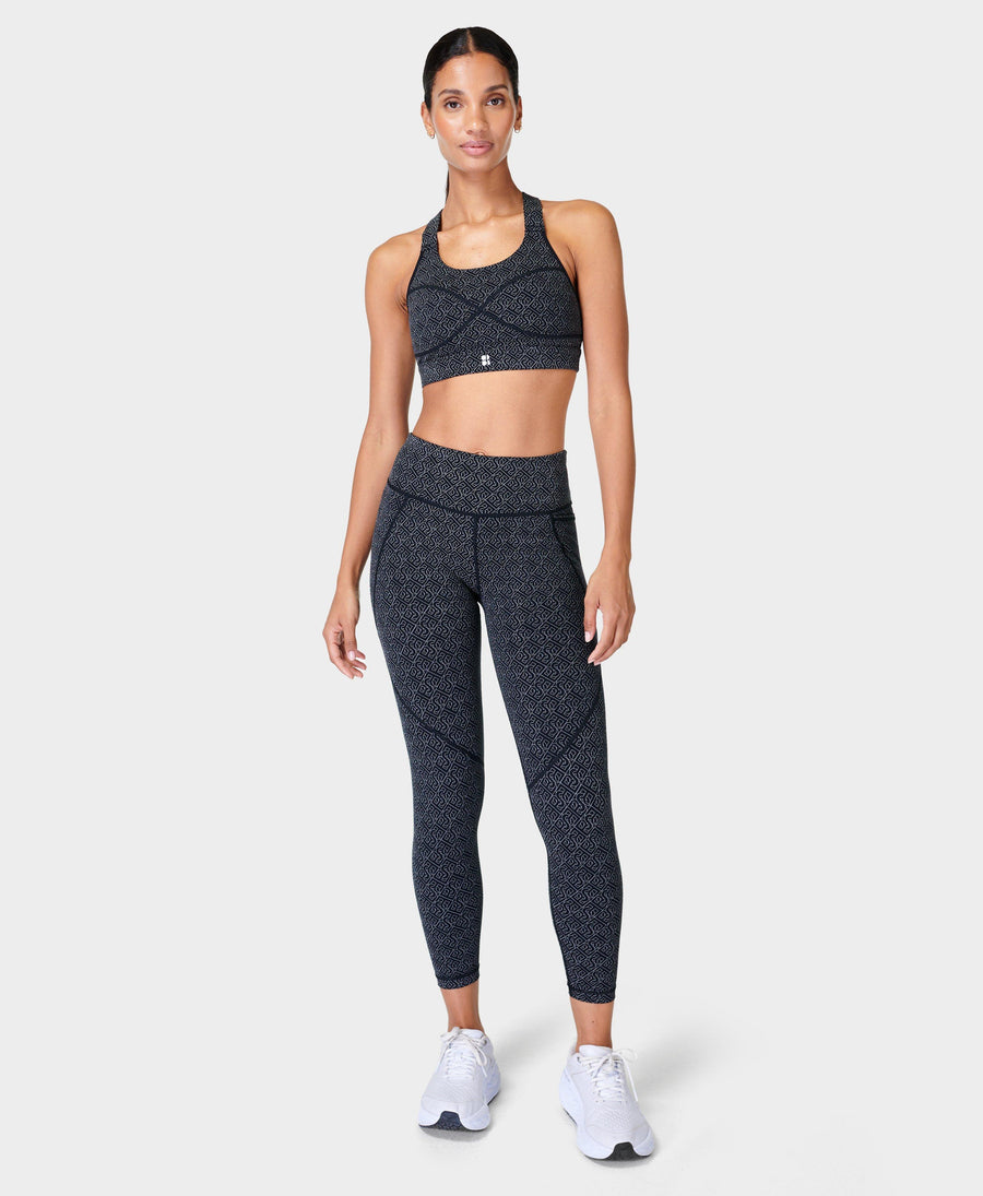 Power 7/8 Workout Leggings Sb5400ar78 Black-Chain-Reflecti