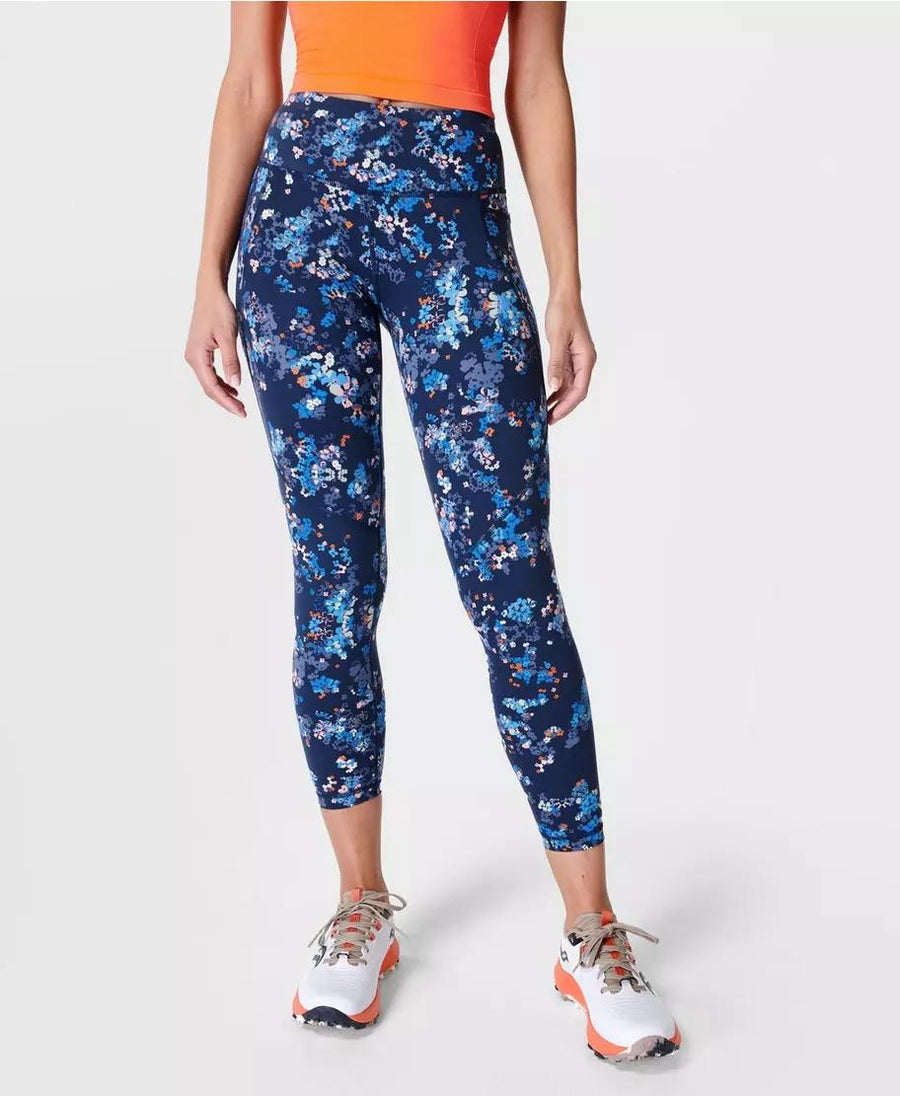 Power 7/8 Workout Leggings Sb5400a 78 Blue-Floral-Kaleidos