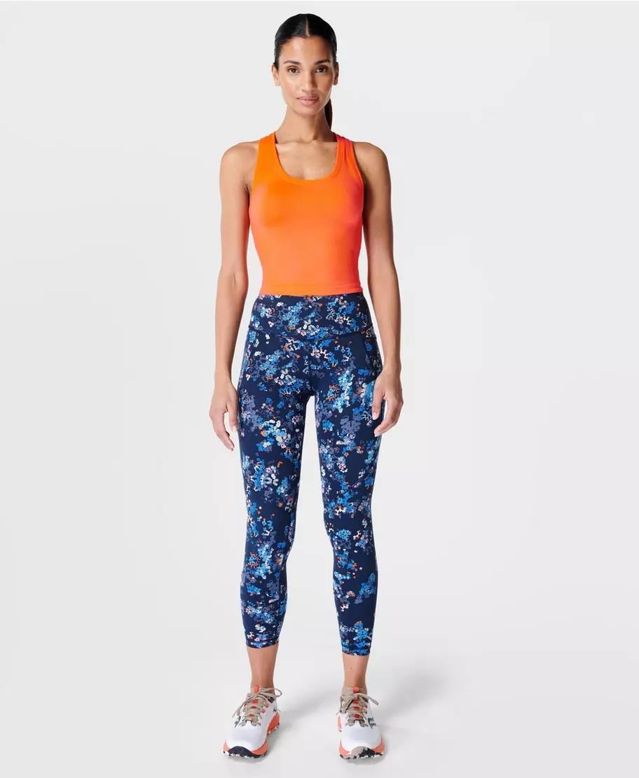 Power 7/8 Workout Leggings Sb5400a 78 Blue-Floral-Kaleidos