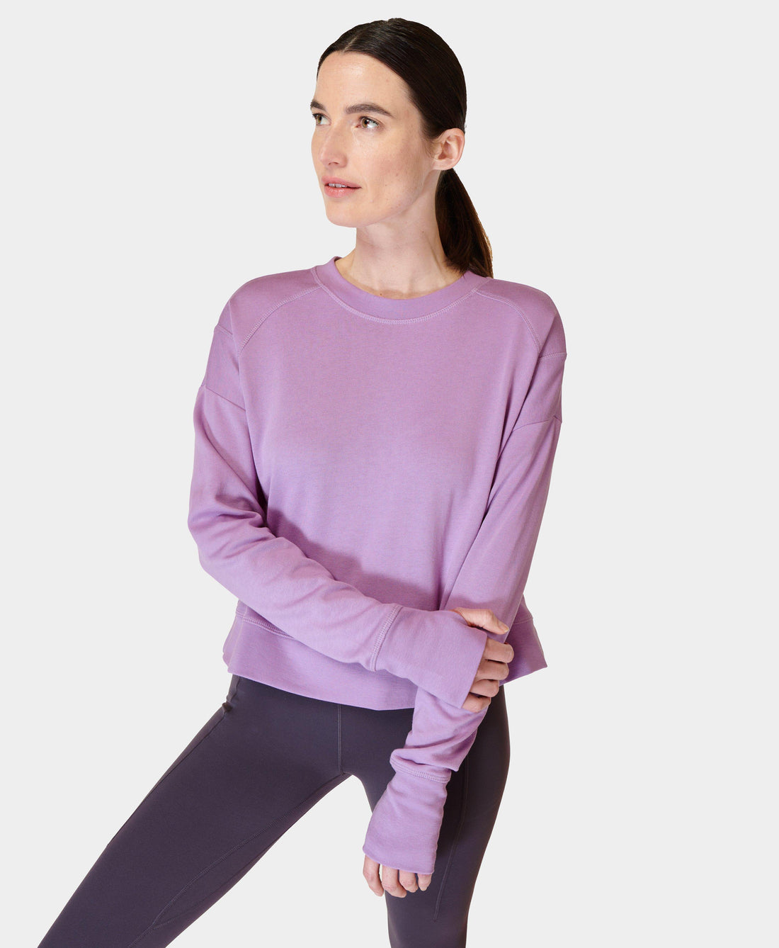 After Class Crop Sweatshirt Sb5622c Lily-Purple