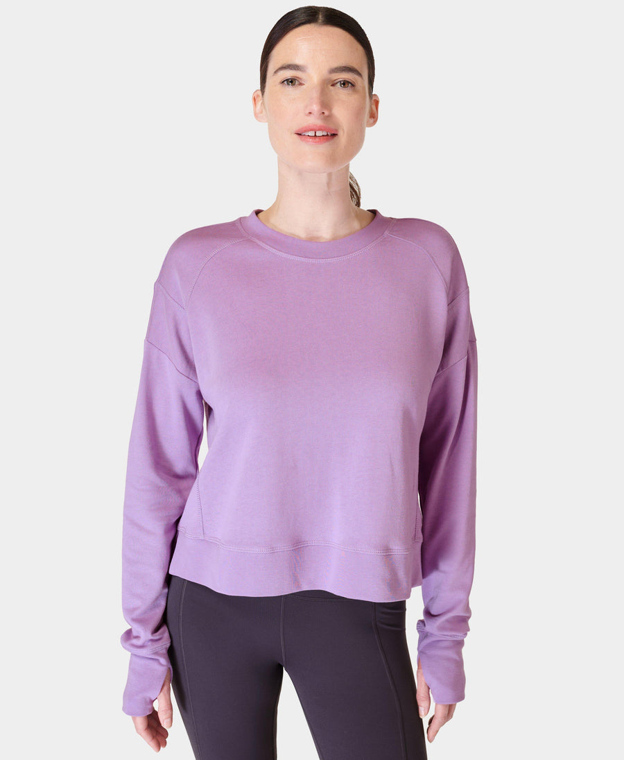 After Class Crop Sweatshirt Sb5622c Lily-Purple