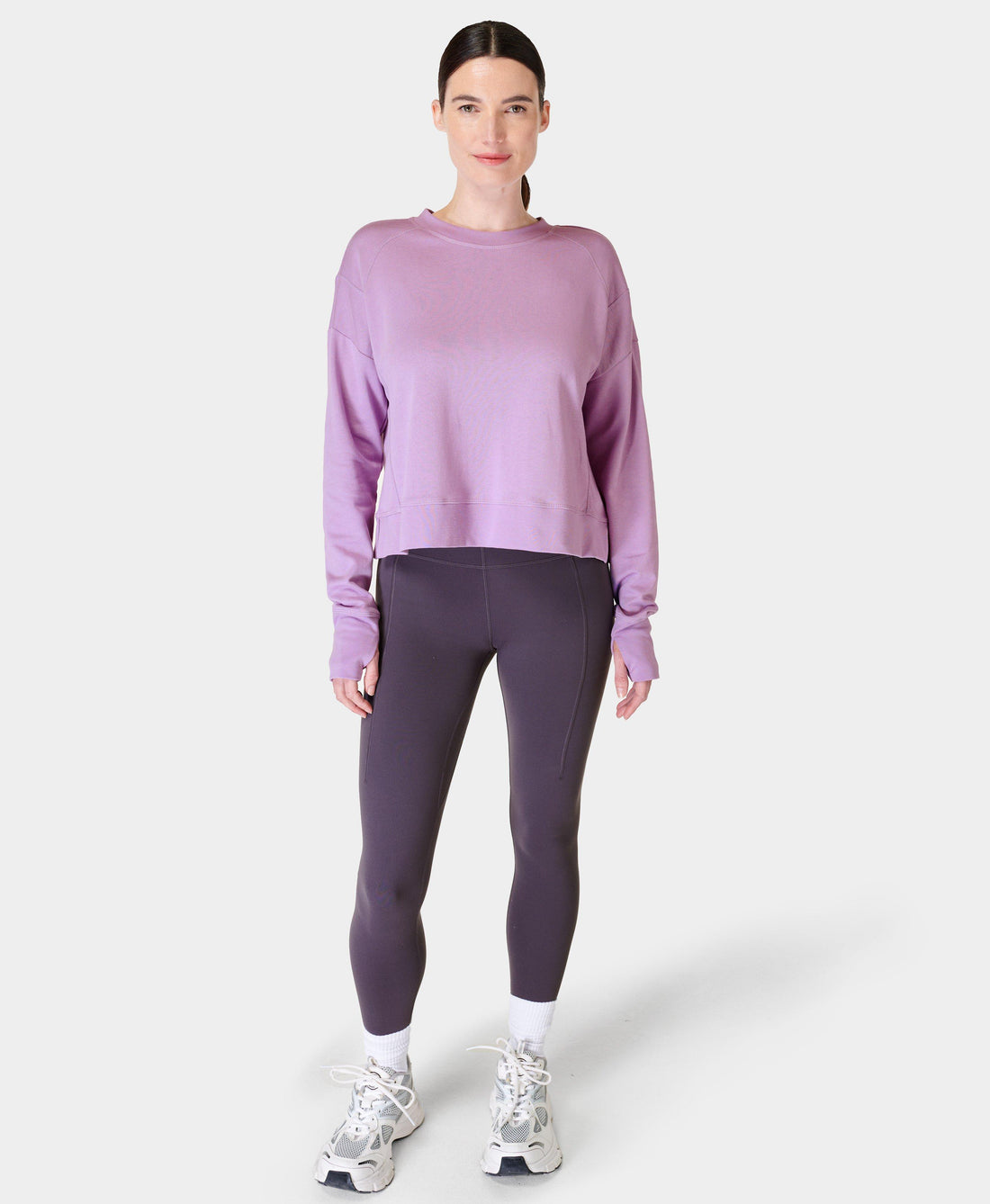 After Class Crop Sweatshirt Sb5622c Lily-Purple