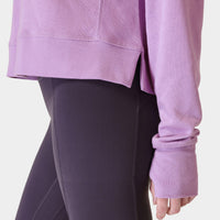 After Class Crop Sweatshirt Sb5622c Lily-Purple