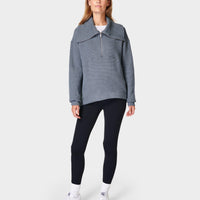 Restful Boucle Half Zip Sweats Sb8089 Steel-Blue