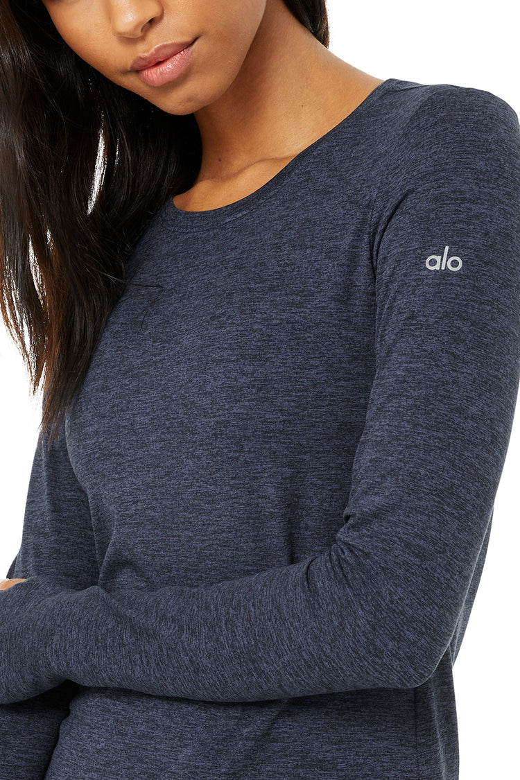 Alo Yoga W3442R Alosoft Finesse Long Sleeve in Rich Navy Heather – Mom  Loves Me Children Boutique