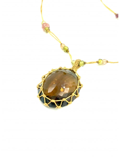 Necklace  Tibetan Long Honey-Quartz