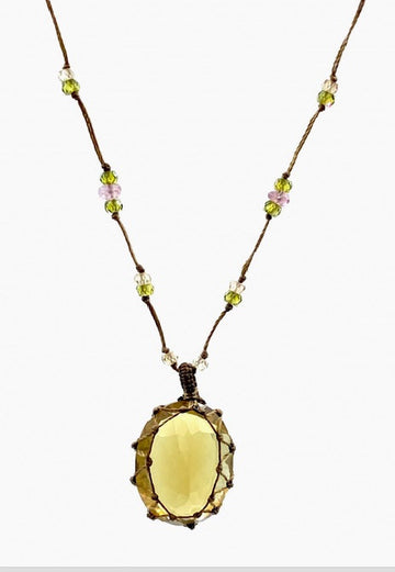Necklace  Tibetan Vv Honey-Quartz