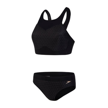 Swimsuits Mesh Panel Black-Oxid