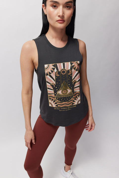 Tank Do All Things With Love Muscle Fa30411007 Vintage-Black