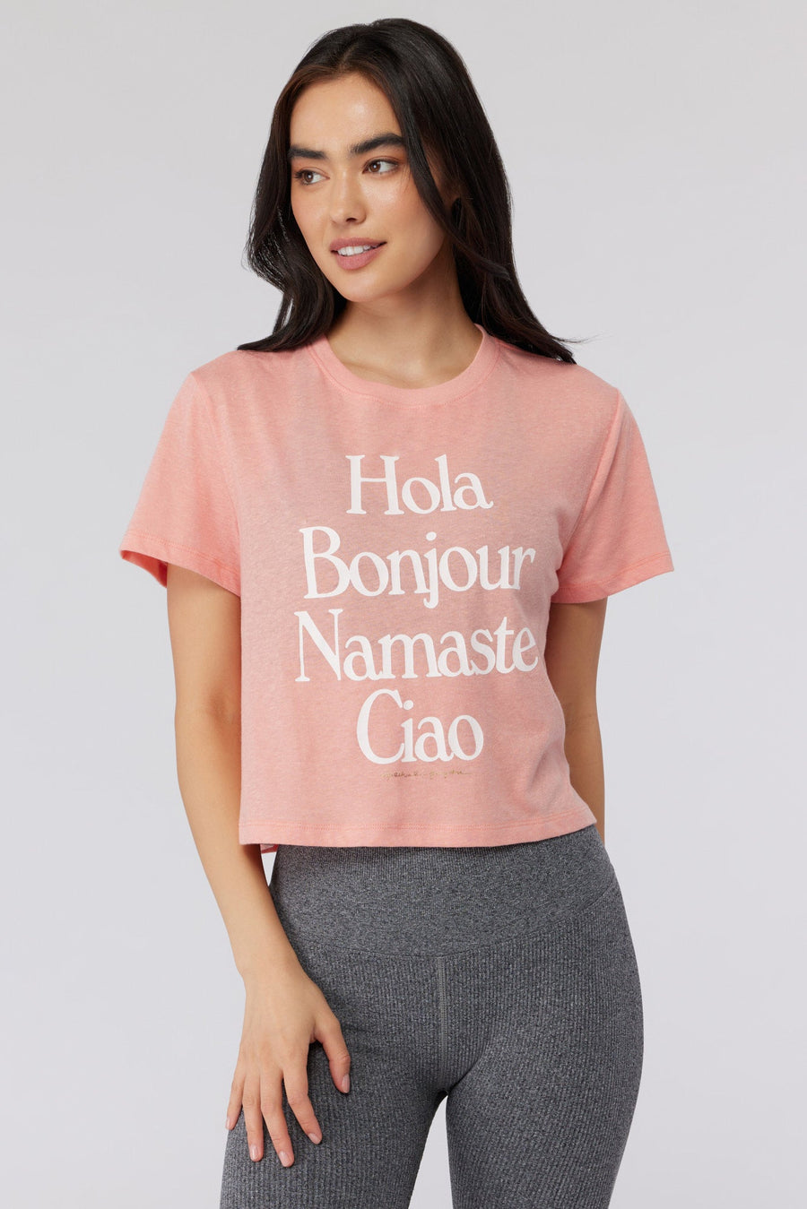 Hola Crop Tee Sp30418023 Rose