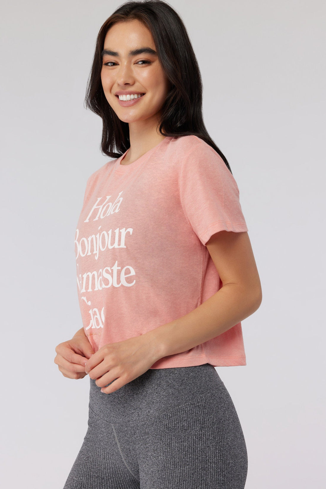 Hola Crop Tee Sp30418023 Rose